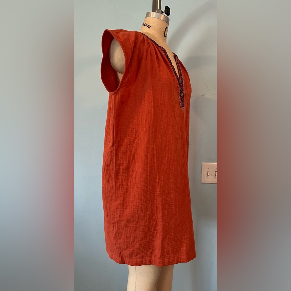NWOT Madewell Embroidered Lightestspun Cover-Up Tunic - Orange - Medium - Picture 5 of 11